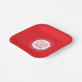 Ihr Logo oder anderes Bild | Weihnachtsrot und Wei Pappteller (Gewinkelt)