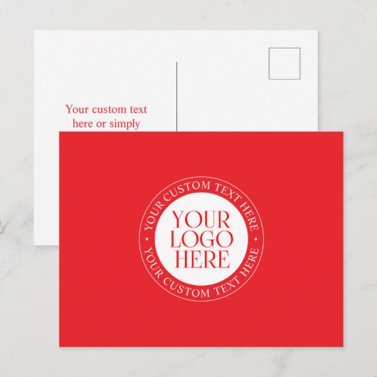 Ihr Logo oder anderes Bild | Weihnachtsrot und Wei Postkarte (Vorne/Hinten)