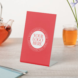 Ihr Logo oder anderes Bild | Weihnachtsrot und Wei Sockelschild