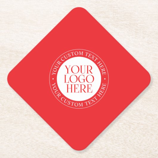 Ihr Logo oder anderes Bild | Weihnachtsrot und Wei Untersetzer (Vorderseite)