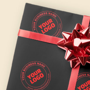 Ihr Logo oder Bild & bearbeitbarer Text, Rot oder Geschenkpapier