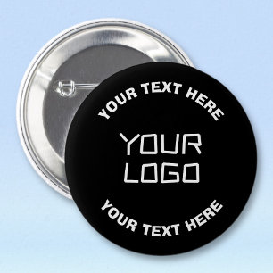Ihr Logo oder Bild & bearbeitbarer Text Schwarz Button