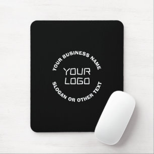 Ihr Logo oder Bild & bearbeitbarer Text Schwarz Mousepad