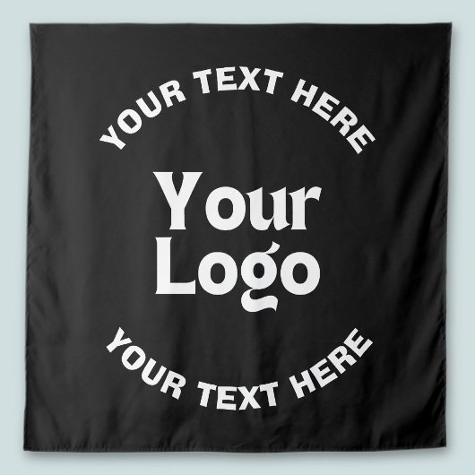 Ihr Logo oder Bild & bearbeitbarer Text | Schwarz Wandteppich