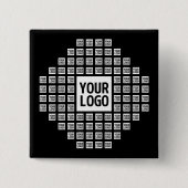 Ihr Logo oder Bild | Einzigartiges modernes Muster Button (Vorderseite)