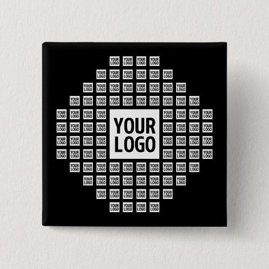 Ihr Logo oder Bild | Einzigartiges modernes Muster Button (Vorderseite)