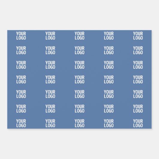 Ihr Logo oder Bild | Muster für vertikale Streifen Geschenkpapier Set (Vorderseite)