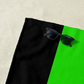 Ihr Logo oder Bild | Schwarz und Hellgrün Strandtuch (Beispiel)