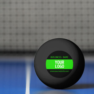 Ihr Logo oder Bild Schwarz und Hellgrün Tischtennisball