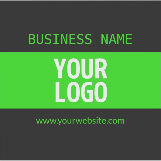 Ihr Logo oder Bild | Schwarz-Weiß-Grün Aufkleber (Vorderseite)