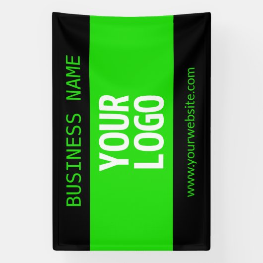 Ihr Logo oder Bild | Schwarz-Weiß-Grün Banner (Vertikal)