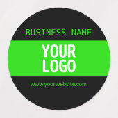 Ihr Logo oder Bild | Schwarz-Weiß-Grün Etiketten (Design 1)