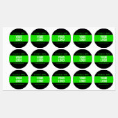 Ihr Logo oder Bild | Schwarz-Weiß-Grün Etiketten (Blatt)