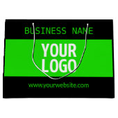 Ihr Logo oder Bild | Schwarz-Weiß-Grün Große Geschenktüte (Vorderseite)