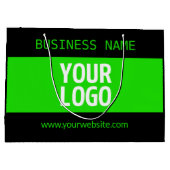 Ihr Logo oder Bild | Schwarz-Weiß-Grün Große Geschenktüte (Rückseite)