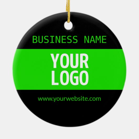 Ihr Logo oder Bild | Schwarz-Weiß-Grün Keramik Ornament (Hinten)