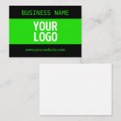 Ihr Logo oder Bild | Schwarz-Weiß-Grün Mitteilungskarte (Vorne/Hinten)