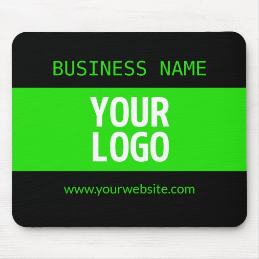 Ihr Logo oder Bild | Schwarz-Weiß-Grün Mousepad (Vorne)