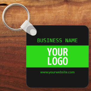 Ihr Logo oder Bild   Schwarz-Weiß-Grün Schlüsselanhänger