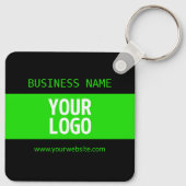 Ihr Logo oder Bild | Schwarz-Weiß-Grün Schlüsselanhänger (Rückseite)
