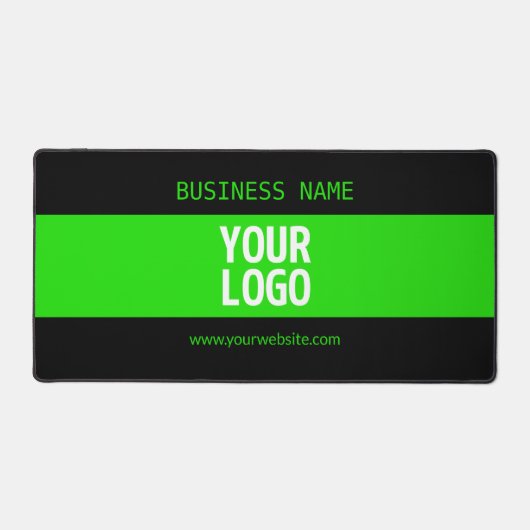 Ihr Logo oder Bild | Schwarz-Weiß-Grün Schreibtischunterlage (Vorderseite)