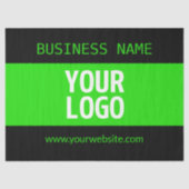 Ihr Logo oder Bild | Schwarz-Weiß-Grün Seidenpapier (Vorderseite)