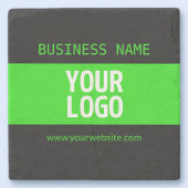 Ihr Logo oder Bild | Schwarz-Weiß-Grün Steinuntersetzer