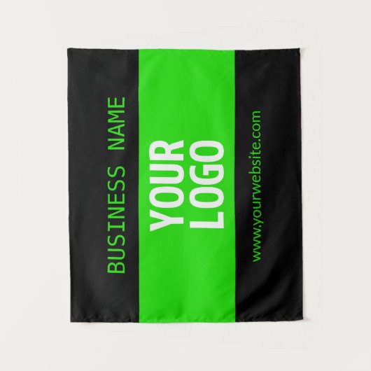 Ihr Logo oder Bild | Schwarz-Weiß-Grün Wandteppich (Vorderseite)
