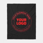 Ihr Logo oder Bild und bearbeitbarer Text, rot ode Fleecedecke (Vorderseite)