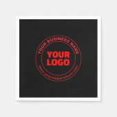 Ihr Logo oder Bild und bearbeitbarer Text, rot ode Serviette (Vorderseite)