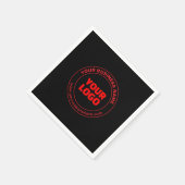 Ihr Logo oder Bild und bearbeitbarer Text, rot ode Serviette (Ecke)