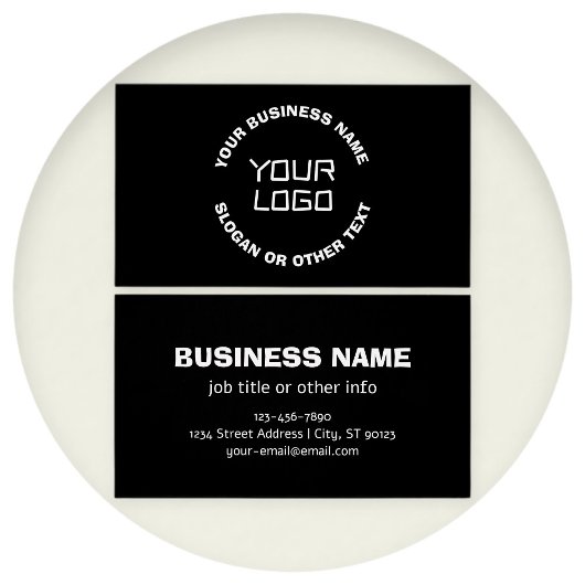 Ihr Logo oder Bild und bearbeiteter Text | Schwarz