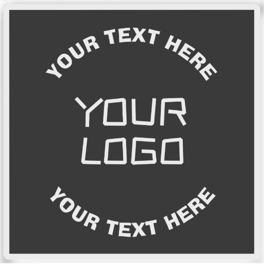 Ihr Logo oder Bild und bearbeiteter Text | Schwarz Aufkleber (Vorderseite)