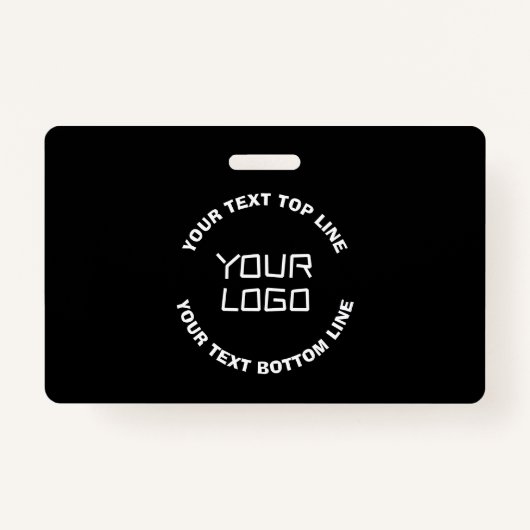 Ihr Logo oder Bild und bearbeiteter Text | Schwarz Ausweis (Vorderseite)