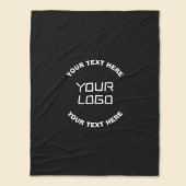 Ihr Logo oder Bild und bearbeiteter Text | Schwarz Fleecedecke