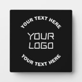 Ihr Logo oder Bild und bearbeiteter Text | Schwarz Fotoplatte (Vorderseite)