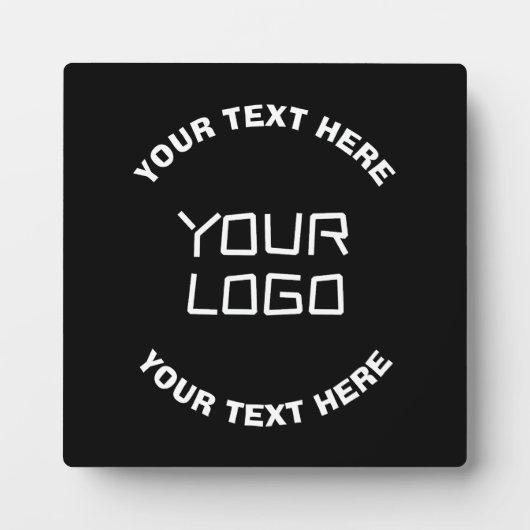 Ihr Logo oder Bild und bearbeiteter Text | Schwarz Fotoplatte (Vorderseite)