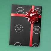 Ihr Logo oder Bild und bearbeiteter Text | Schwarz Geschenkpapier