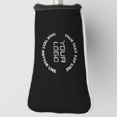 Ihr Logo oder Bild und bearbeiteter Text | Schwarz Golf Headcover (Rotieren 90)