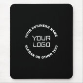 Ihr Logo oder Bild und bearbeiteter Text | Schwarz Mousepad (Vorne)