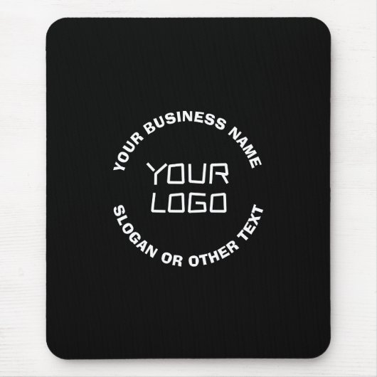 Ihr Logo oder Bild und bearbeiteter Text | Schwarz Mousepad (Vorne)
