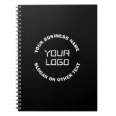 Ihr Logo oder Bild und bearbeiteter Text | Schwarz Notizblock (Vorderseite)