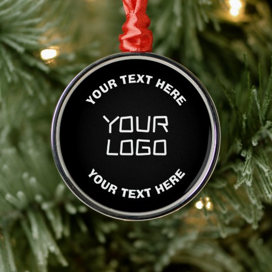 Ihr Logo oder Bild und bearbeiteter Text | Schwarz Ornament Aus Metall (Baum)