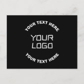 Ihr Logo oder Bild und bearbeiteter Text | Schwarz Postkarte (Vorderseite)