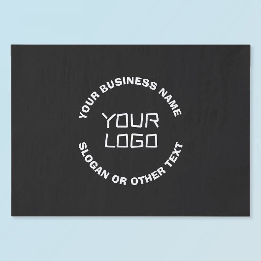 Ihr Logo oder Bild und bearbeiteter Text | Schwarz Seidenpapier
