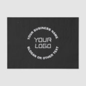 Ihr Logo oder Bild und bearbeiteter Text | Schwarz Seidenpapier (Vorderseite)