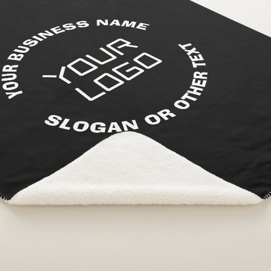 Ihr Logo oder Bild und bearbeiteter Text | Schwarz Sherpadecke (3/4)