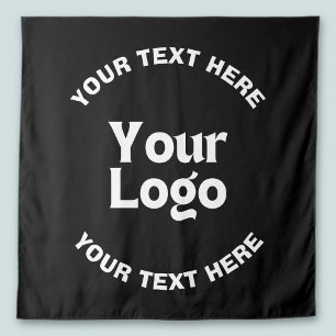 Ihr Logo oder Bild und bearbeiteter Text Schwarz Wandteppich