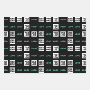 Ihr Logo oder Bild Zick-Zack-Muster mit zwei Bil Geschenkpapier Set