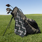 Ihr Logo oder Bild | Zick-Zack-Muster mit zwei Bil Golfhandtuch (Gras)